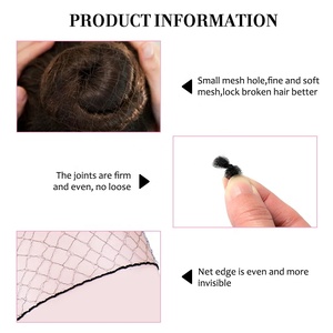 Black Color Aperture 10mm 22-42 Inches Dance Hair <strong>Nets</strong> <strong>Invisible</strong> Elasticity Wig Mesh Hair <strong>Nets</strong> for Long Length Wig Hair - Product Image 5