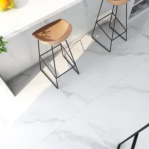White Glossy Full-Body Marble Floor 750x1500mm Premium Big Size Polished Glazed Metallic Porcelain Ceramic Tiles For Living Room