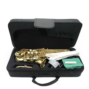 <span class=keywords><strong>Saxophone</strong></span> Sib Soprano Instrument à vent incurvé à <span class=keywords><strong>petit</strong></span> tuyau Qualité de performance professionnelle pour les joueurs débutants Conception de qualité - Product Image 4