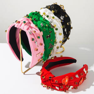 Serre-tête en tissu noué à bord large et tendance pour femme, accessoires créatifs pour chapeau couronne à nœud, accessoires décoratifs pour cheveux - Product Image 1