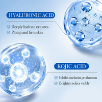 Sérum Contour des Yeux 360 à Billes Marque Blanche OEM Acide Hyaluronique Kojic pour Anti-Poches Rafraîchissant Éclaircissant Soin des Yeux Vente en Gros Fabricant