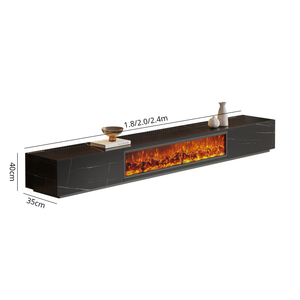 Mueble de TV de Pizarra para Montar en la Pared, Tamaño Personalizable, <span class=keywords><strong>con</strong></span> <span class=keywords><strong>Chimenea</strong></span> Eléctrica <span class=keywords><strong>con</strong></span> Llamas Realistas - Product Image 3