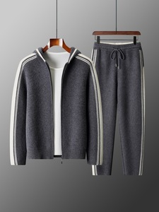 Novo Conjunto de Calças e Cardigan Coreano de Inverno para Homens, 100% Lã, Com Capuz, Estilo Solto e Colorido - Product Image 6