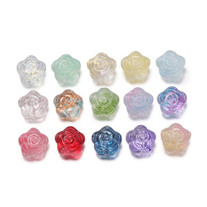 Transparent Rose Glass <b>Spacer</b> Beads Crystal Lampwork For Jewelry Making DIY Bracelets Phone Chains Beaded Accessories - Product Image 5