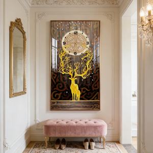 Reloj de Pared con Diseño Minimalista Moderno, Impresión HD Personalizada de Fábrica, Arte de Pared con Diseño de Ciervo, Pintura en Porcelana de Cristal Impresa con LED, Decoración para el Hogar - Product Image 5