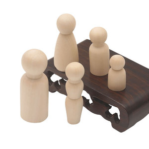 Poupées en bois naturel au design moderne - Figurines à peindre pour l'artisanat DIY, la décoration intérieure et les cadeaux créatifs personnalisés - Product Image 1