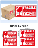 Autocollants en papier rectangulaires rouges autocollants fragiles à découper sur mesure, imperméables, personnalisables, origine Chine, Cypacking