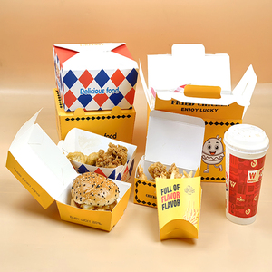 Tùy chỉnh Takeaway in ấn dùng một lần các tông màu trắng sành ăn vỏ sò Hộp giấy cho Hamburger - Product Image 1