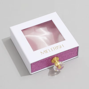 Caja de Regalo de Joyería de Cartón con Cajón Deslizante Ecológico, Asa de Cristal, Logotipo Personalizado, Ventana de PVC, Cuadrada, en Oferta - Product Image 6