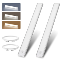 Éclairage intérieur ultra-mince 3 couleurs à intensité variable 5v Usb Rechargeable armoires de cuisine placard armoire Led détecteur de mouvement lumière
