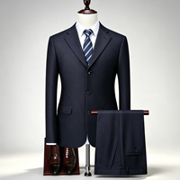 Setelan Jas Formal Bisnis Pria 2 Kancing dan 3 Kancing Single Breasted, Bahan TR Anti Kusut untuk Acara Kantor