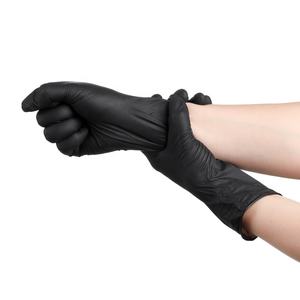 Gants jetables noirs médicaux de nitrile de main de travail de catégorie comestible sans poudre - Product Image 4