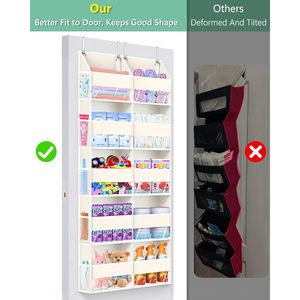 Organisateur suspendu pour porte, 5 niveaux, 10 grandes poches, 10 poches en filet, rangement pour bébé - Product Image 4
