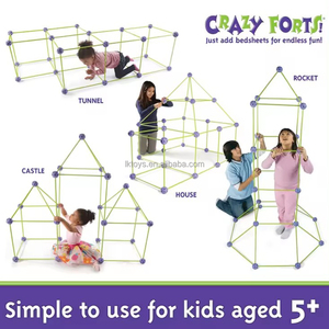 Crazy Kids <span class=keywords><strong>Fort</strong></span> Kit de construction STEM jouets de construction bricolage châteaux Tunnels jouer tente fusée <span class=keywords><strong>tour</strong></span> intérieur et extérieur - Product Image 5