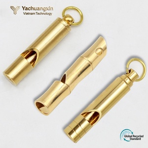 High Quality Brass & Copper Bamboo Knot Survival Whistle for Outdoor Tour Use-Retro Referee Design - Product Image 5