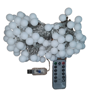 <span class=keywords><strong>Guirlande</strong></span> <span class=keywords><strong>lumineuse</strong></span> à boules LED YN pour décorations de Noël intérieures/extérieures, 5 m, 50 LED, 8 modes, alimentation USB, blanc chaud - Product Image 1
