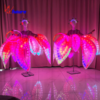Pleine couleur LED pétale jupe fleur ouverture danse grande balançoire robe danse moderne Performance vêtements Costumes