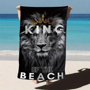 Serviette de plage anti-sable à séchage rapide motif loup, serviette multi-usage directement de l'usine, personnalisation disponible - Product Image 3