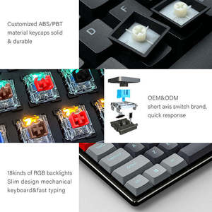 Nouveau style de clavier de jeu mécanique sans fil 2,4 GHz, compatible PC filaire USB Type-C, 68 touches, garantie 12 mois - Product Image 6