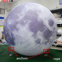 Boule de lune géante gonflable avec lumière LED Globe gonflable pour événements