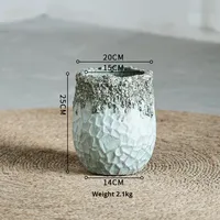 Pot de fleurs en ciment rétro style ferme avec design créatif de grand diamètre pour salon et balcon intérieurs
