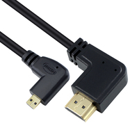 Câble 1m-3m à angle de 90 degrés, triple blindage, gaine PVC, 4K/60Hz pour projecteur HDTV, caméra, ordinateur - En stock