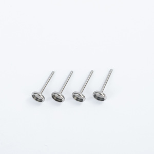 Stainless Steel Rhinestone Cup Earring <b>Post</b> <b>Round</b> Shape For Earring Making DIY Jewelry Findings M5463 - Product Image 3