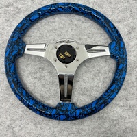 Leaders Universal Hot Selling Graffiti Pattern 350mm Bois Massif Bleu 4cm Deep Dish JDM Racing Drift Volant