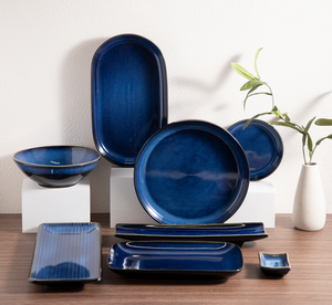 Juego de Vajilla de Cerámica Azul Subesmaltado Personalizable al por Mayor |   Platos y Tazones de Porcelana Azul Marino de Alta Gama para Compra al por Mayor - Product Image 5