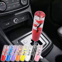 Kenop Persneling Mobil 15CM Kristal Resin Baru Motif Bunga Mawar Berkilau Bawah Air untuk Aksesoris Interior Mobil