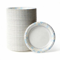 Assiettes en papier jetables légères de style nordique, écologiques, biodégradables, sans BPA, compatibles micro-ondes, de 6 à 12 pouces, pour fêtes