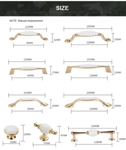 Gagang Tarik Eropa dari Paduan Seng Warna Emas untuk Furnitur Lemari Laci Gagang Pintu Kabinet Dapur Ruang Tamu Sekolah Hotel Tahan Lama - Product Image 5