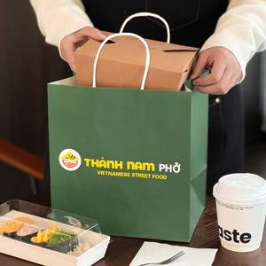 Wholesale Custom Eco-Friendly Biodegradable Recyclable High Quality Restaurant Burger Pizza Fast Food Takeaway Kraft Paper <b>Bags</b> - Product Image 1