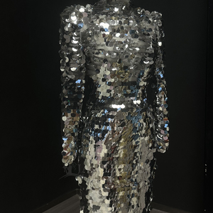 Nt42 <b>Silver</b> Sequin Mermaid Evening <b>Dress</b> Long Sleeve Luxury Design for Formal Events Jancember - Product Image 6