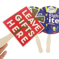 Éventail pliant rond personnalisé en papier avec manche en bois, logo, photo et texte sur mesure pour mariages, événements, remises de diplômes, fêtes, commandes en gros