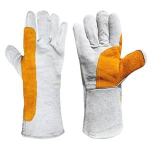 Guantes de soldadura de piel de vaca con doble capa y forro ignífugo para la industria de la soldadura - Product Image 1
