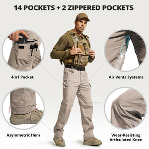 आकस्मिक प्लस आकार बहु-कार्यात्मक मल्टी फ्लैप पॉकेट शिकार पैंट लुभावनी हल्के त्वरित शुष्क आउटडोर खेल कार्य पतलून - Product Image 4