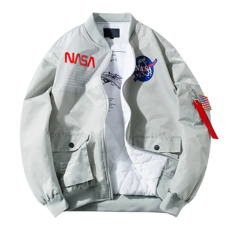 Мужская куртка-бомбер НАСА в бейсбольном стиле