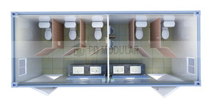 Toilettes mobiles en acier de 20 pieds, écologiques, modulaires, préfabriquées, avec portes indépendantes, pour l'Asie du Sud-Est - Product Image 5