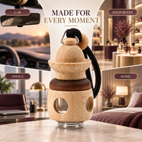 Diffuseur de parfum en bois pour voiture, flacon en verre suspendu, cordon tressé, concentration de parfum à 60%, logo personnalisé, OEM, ODM, vente en gros