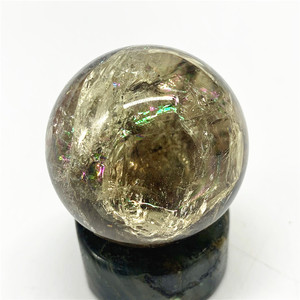 Pierres de guérison en cristal naturel en gros, petites sphères de quartz fumé sculptées à la main pour la décoration de la maison - Product Image 5