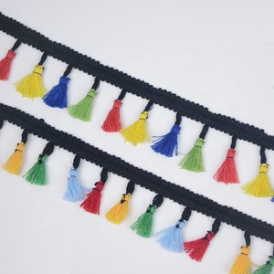 <strong>Pompom</strong> Fringes Mixed Black Fringe <strong>Trim</strong> Pom Pom Balls <strong>Trims</strong> - Product Image 3