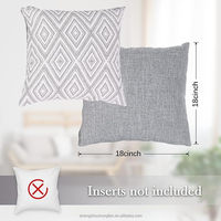 Housse de coussin décorative carrée pour canapé, coussin en lin pour canapé, salon, 18 * 18 pouces