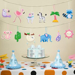 Kit da cucito <span class=keywords><strong>Coola</strong></span> Set di arti e mestieri per bambini Kit di attività fai-da-te regali giocattoli divertenti ed educativi Pre perforati 12 animali tropicali - Product Image 4