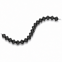 Perles Bicones Facettées en Obsidienne Brillante 4mm avec Trou Central pour Tuxedo, Opéra, Cabaret, Burlesque, Paillettes, Velours, Dentelle et Plumes