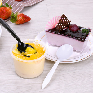 Cuillères et fourchettes rondes jetables en plastique, longues, épaisses, pour glaces, fruits, gâteaux et desserts, pour les fêtes - Product Image 1