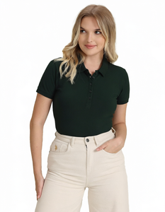 Chemises de golf et de tennis personnalisées avec logo pour vêtements de sport, nouvelle arrivée, polos de performance pour femmes, tissu respirant, manches courtes, athlétique - Product Image 2