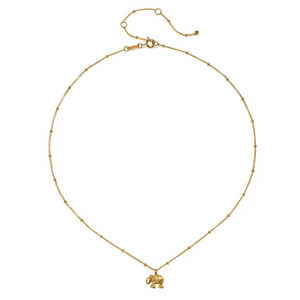 Gemnel फैशन आभूषण 925 चांदी हाथी शक्ति लटकन लंबी श्रृंखला हार सोना मढ़वाया - Product Image 5