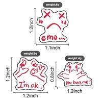 Broche en émail Emo Sad Emotion Cartoon, Art amusant et mignon, Expression d'humeur, Emo 'Je suis bien et tu m'as fait mal', Badge de revers pour sac, Bijou cadeau