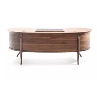 Bureau d'écriture en noyer noir d'Amérique du Nord, style nordique, bureau de direction, design créatif, bureau informatique Pea
